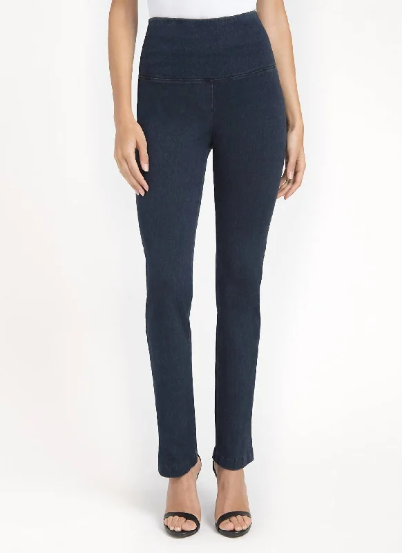 Denim Straight Leg Pants In Indigo Soft Stretch Trousers