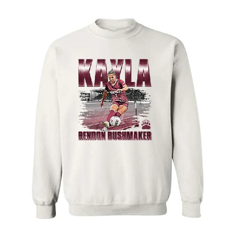 Montana - NCAA Women's Soccer : Kayla Rendon Bushmaker - Crewneck Sweatshirt Hoodie with Metallic Shiny Futuristic Montana - NCAA Women's Soccer : Kayla Rendon Bushmaker - Crewneck Sweatshirt Hoodie with Metallic Shiny Futuristic
