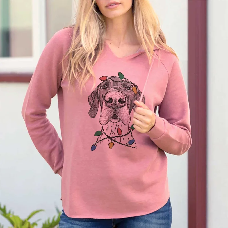 Christmas Lights Booze the German Shorthaired Pointer - Cali Wave Hooded Sweatshirt Hoodie with Thumb Holes Functional Cozy Christmas Lights Booze the German Shorthaired Pointer - Cali Wave Hooded Sweatshirt Hoodie with Thumb Holes Functional Cozy