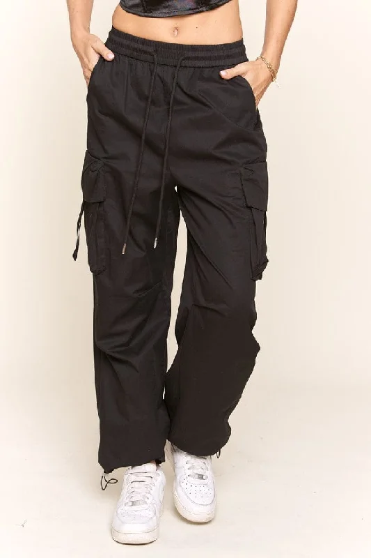 J.NNA Multi Pocket Cargo Pants with Elastic Waist Stylish Elastic Waist Pants