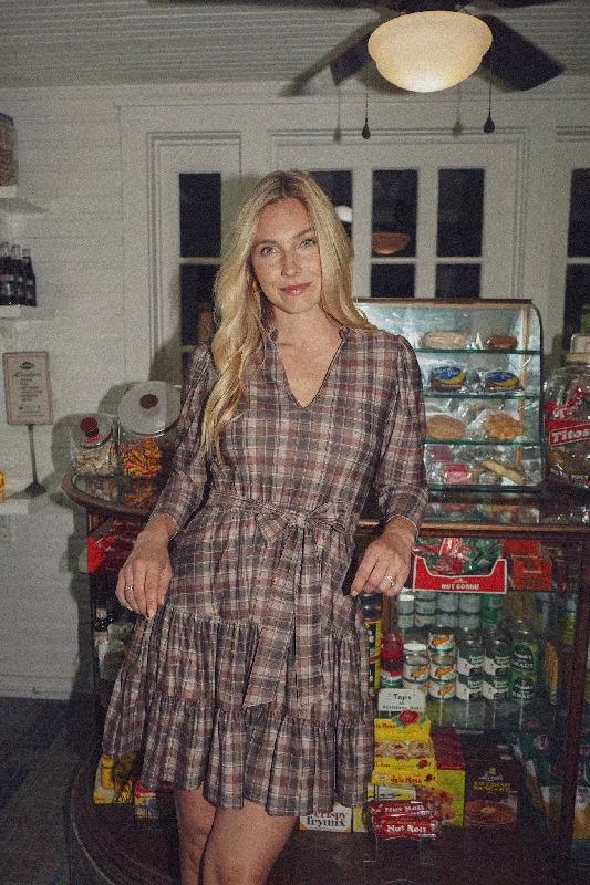 Rosemary Dress Professors Plaid Tunics Wedding white