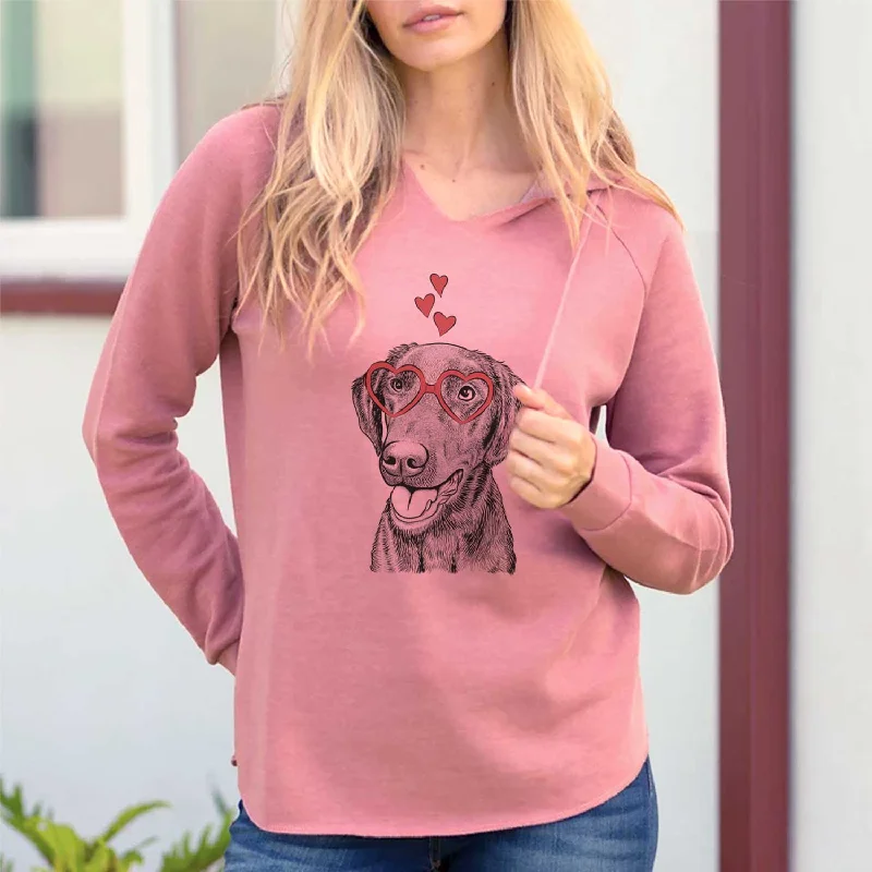 Valentine Onyx the Labrador Retriever - Cali Wave Hooded Sweatshirt Hoodie with Hem Contrast Bold Stylish Valentine Onyx the Labrador Retriever - Cali Wave Hooded Sweatshirt Hoodie with Hem Contrast Bold Stylish