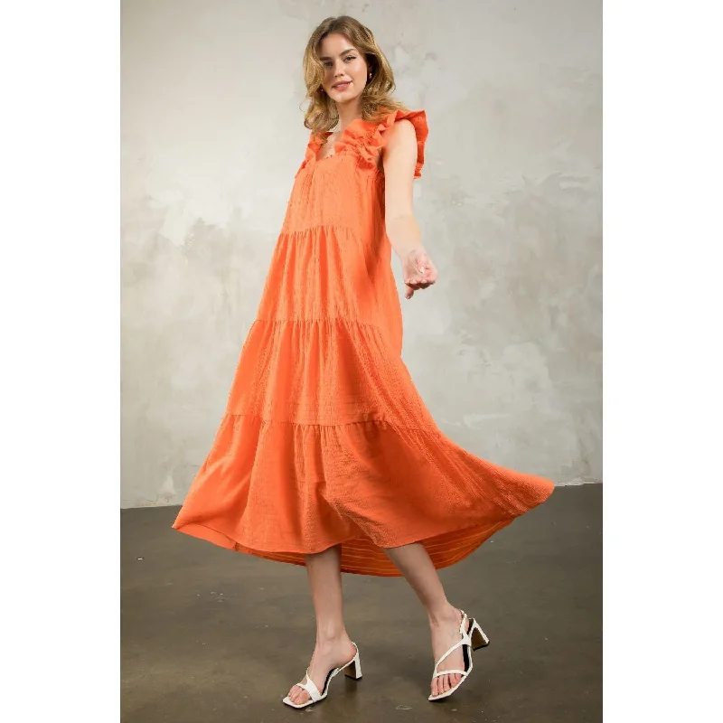 Ann Marie Textured Tiered Maxi THML Dress- SALE Tunics Sophisticated sleek