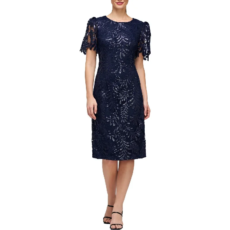 Womens Lace Sequin Cocktail And Party Dress Tunics Trendy modern