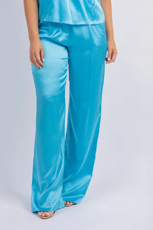 The Sei Wide Leg Pant in Sky Stylish Elastic Waist Pants