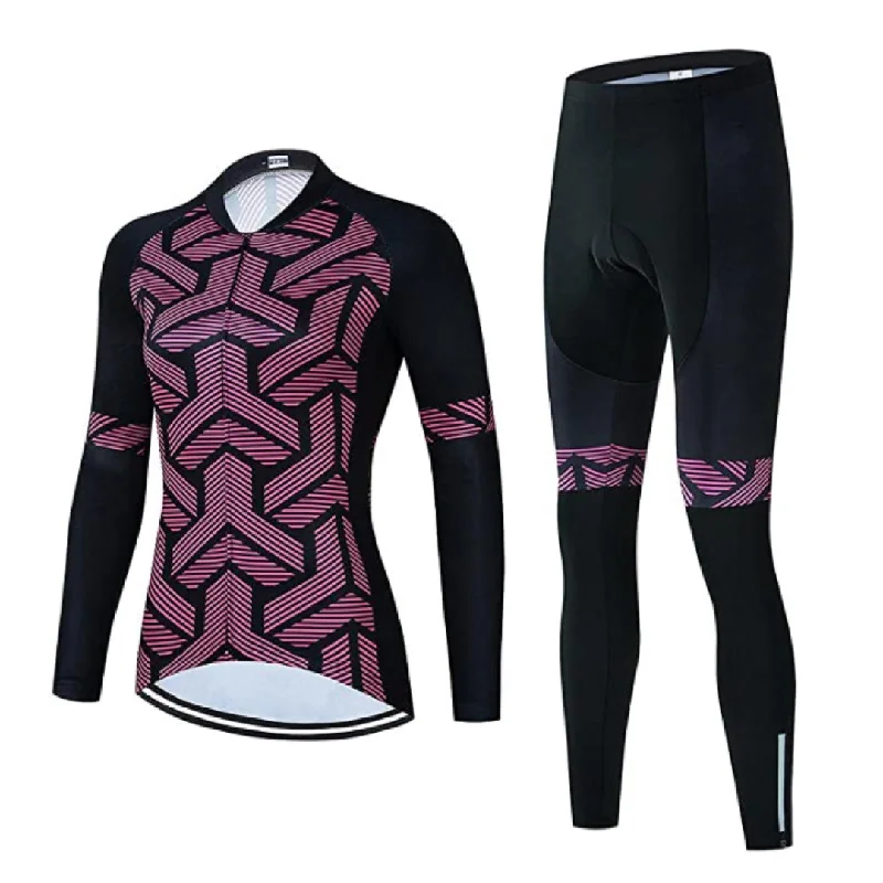 Women's Pink Long Sleeve Cycling Jersey or Pants Slim-Fit Khaki Pants