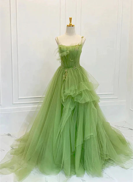 High end green sheer camisole long party dress with green backless sleeveless stickers, lace beaded ruffled edges for evening dress Tunics Gym athletic High end green sheer camisole long party dress with green backless sleeveless stickers, lace beaded ruffled edges for evening dress Tunics Gym athletic
