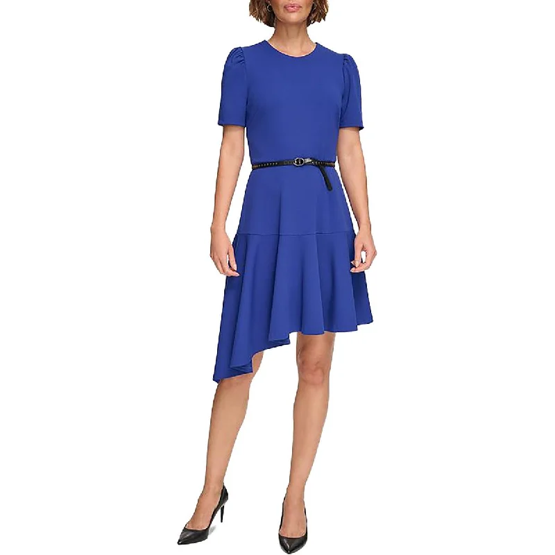 Womens Asymmetric Hem Above Knee Cocktail And Party Dress Pencil Length Work