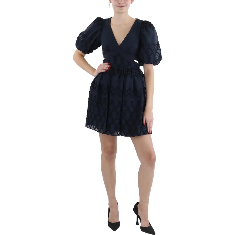Womens Cut Out Above Knee Cocktail And Party Dress Tunics Spring floral