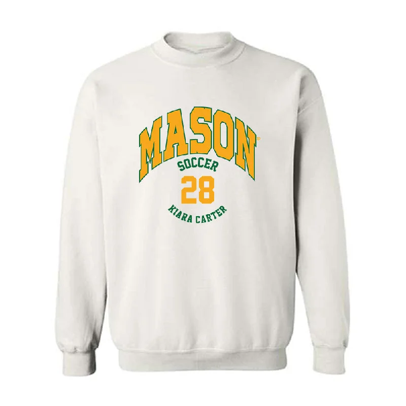 GMU - NCAA Women's Soccer : Kiara Carter - Classic Fashion Shersey Crewneck Sweatshirt Hoodie with Cuffed Sleeves Snug Secure