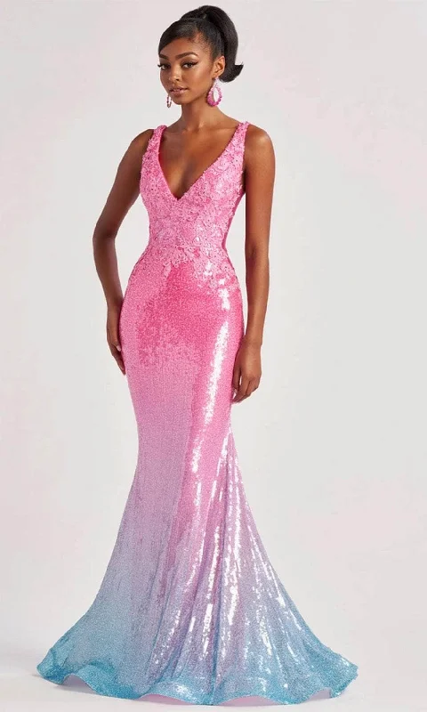 Colette By Daphne CL8605 - Ombre Applique Prom Dress Tunics Sale discount