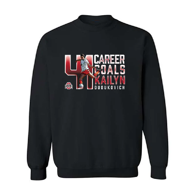 Ohio State - NCAA Women's Soccer : Kailyn Dudukovich - Crewneck Sweatshirt Hoodie with Side Slits Relaxed Casual Ohio State - NCAA Women's Soccer : Kailyn Dudukovich - Crewneck Sweatshirt Hoodie with Side Slits Relaxed Casual