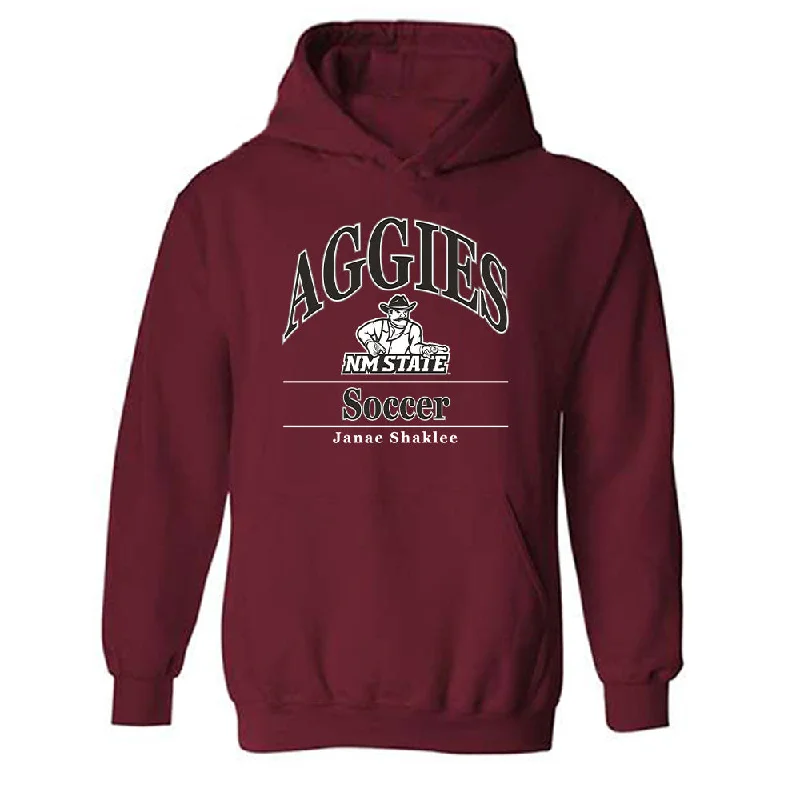 NMSU - NCAA Women's Soccer : Janae Shaklee - Classic Fashion Shersey Hooded Sweatshirt Hoodie with Neon Bright Vibrant NMSU - NCAA Women's Soccer : Janae Shaklee - Classic Fashion Shersey Hooded Sweatshirt Hoodie with Neon Bright Vibrant