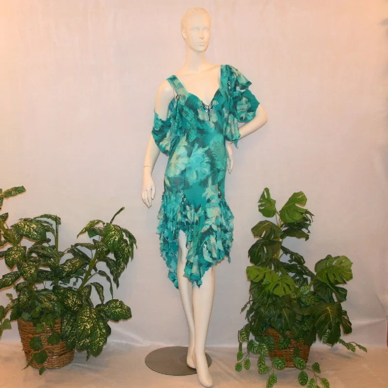 Tropical Print Latin-Rhythm Dress-Kahula Tunics Occasion special