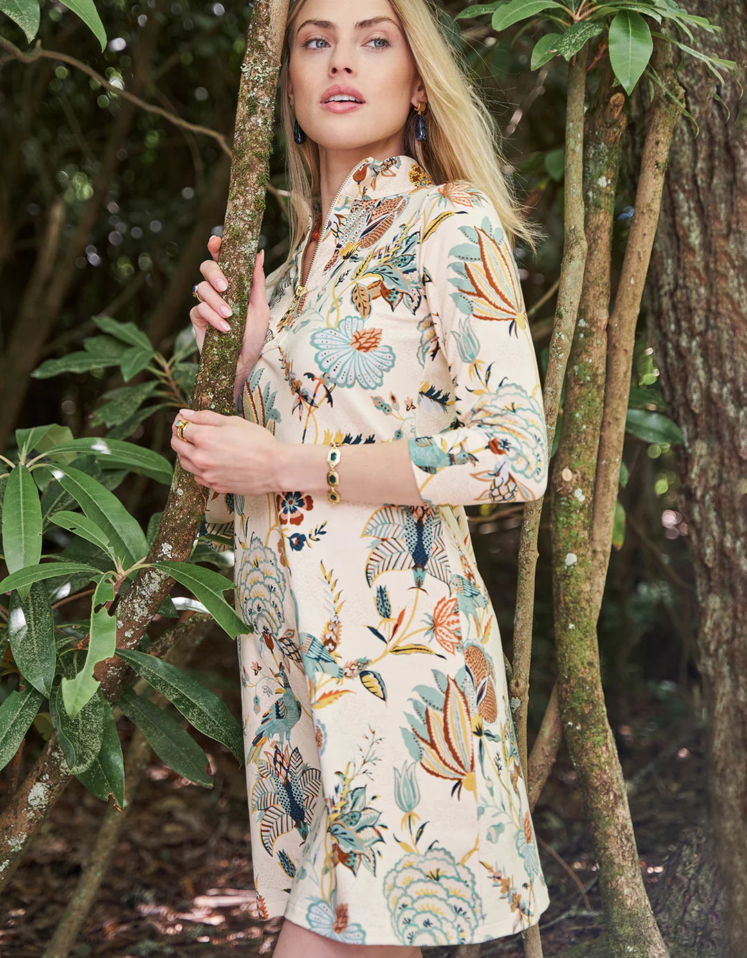 Nora Half-Zip Dress Kalalanta Floral Tunics Prom sequined
