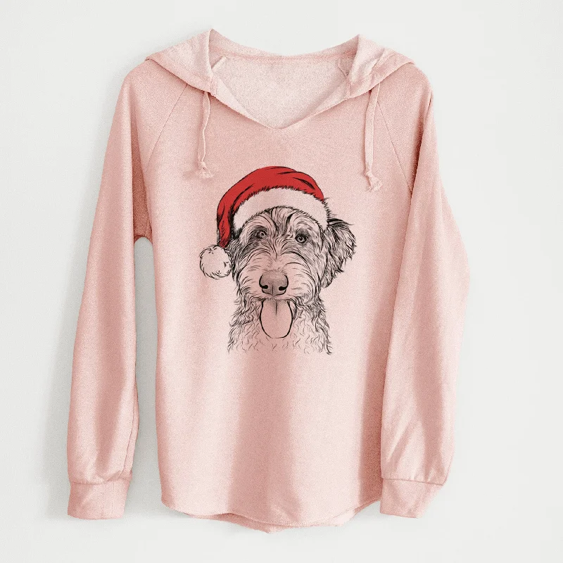 Santa Myrtle Mae the Aussiedoodle - Cali Wave Hooded Sweatshirt Hoodie with Pattern Geometric Abstract Santa Myrtle Mae the Aussiedoodle - Cali Wave Hooded Sweatshirt Hoodie with Pattern Geometric Abstract