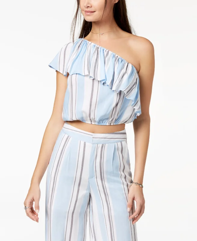 The Edit By Seventeen Juniors One Shoulder Crop Top Elegant Classic Vintage