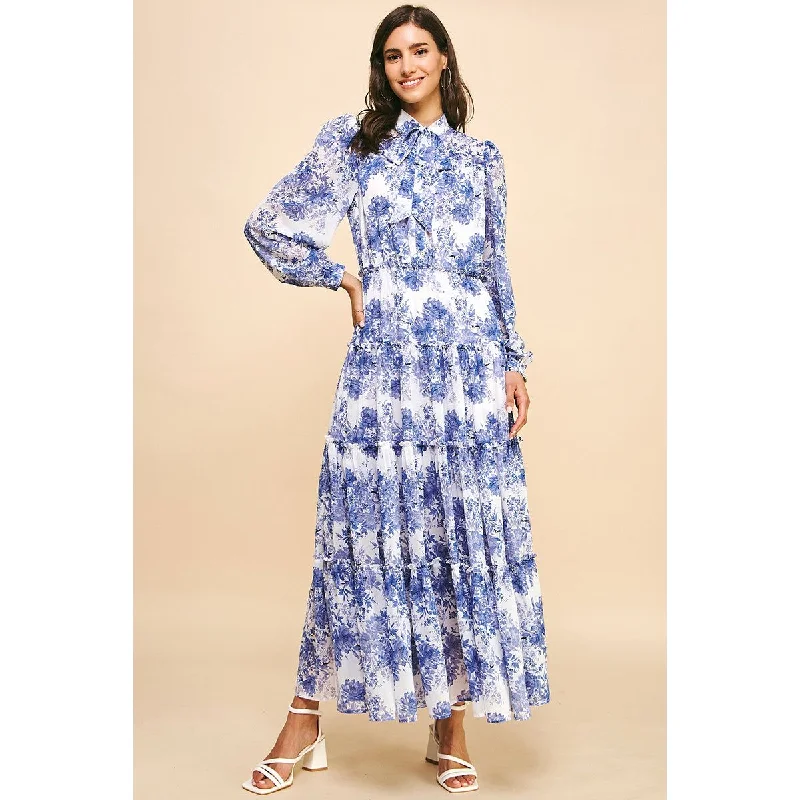 Selene Floral Print Tiered Maxi PINCH Dress Tunics Trousers formal