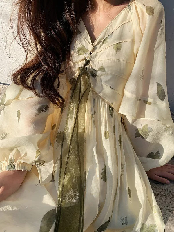 French Vintage Floral Fairy Dress Women Casual Elegant Beach Style Party Dress Chiffon One Piece Dress Korean Women Summer Tunics Fall fleece French Vintage Floral Fairy Dress Women Casual Elegant Beach Style Party Dress Chiffon One Piece Dress Korean Women Summer Tunics Fall fleece