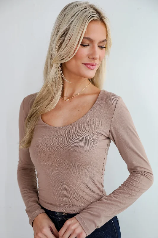 Jordan Everyday Long Sleeve Crop Top - DU DEAL Denim Fabric Leather Fabric Suede Fabric