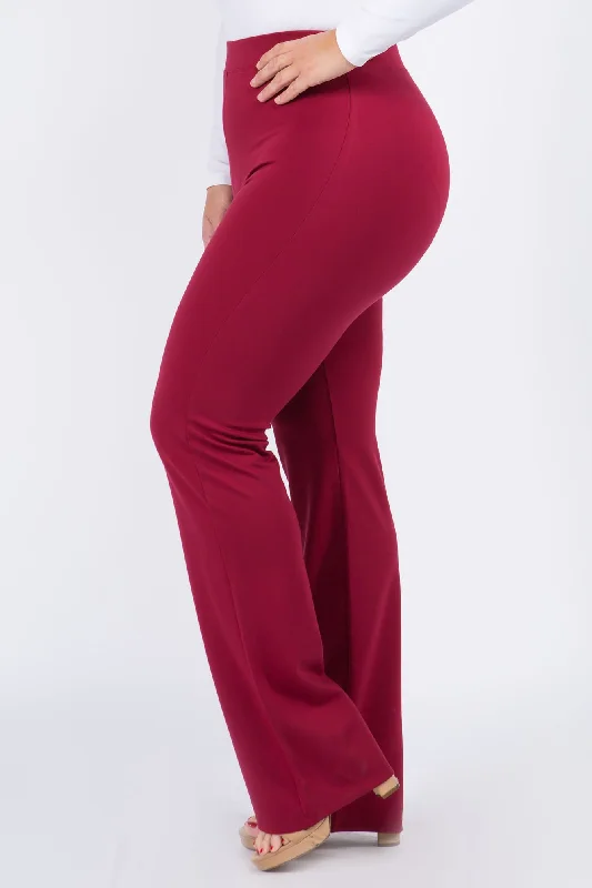 Plus Size Women's High-Rise Flare Bootcut Pants Classic Cropped Pants