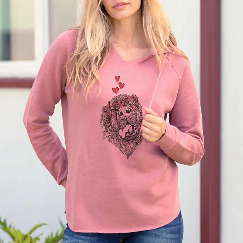 Valentine Tuna the Newfoundland - Cali Wave Hooded Sweatshirt Hoodie with Hem Lace Feminine Delicate Valentine Tuna the Newfoundland - Cali Wave Hooded Sweatshirt Hoodie with Hem Lace Feminine Delicate