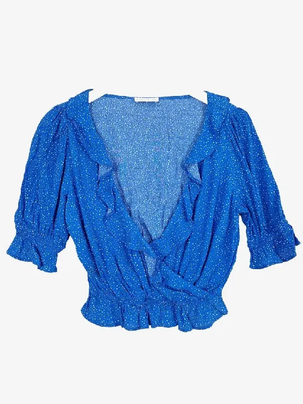 Kookai Micro Dot Puff Sleeve Crop Top Size 6 Chenille Blend Fleece Blend Nylon Blend Kookai Micro Dot Puff Sleeve Crop Top Size 6 Chenille Blend Fleece Blend Nylon Blend