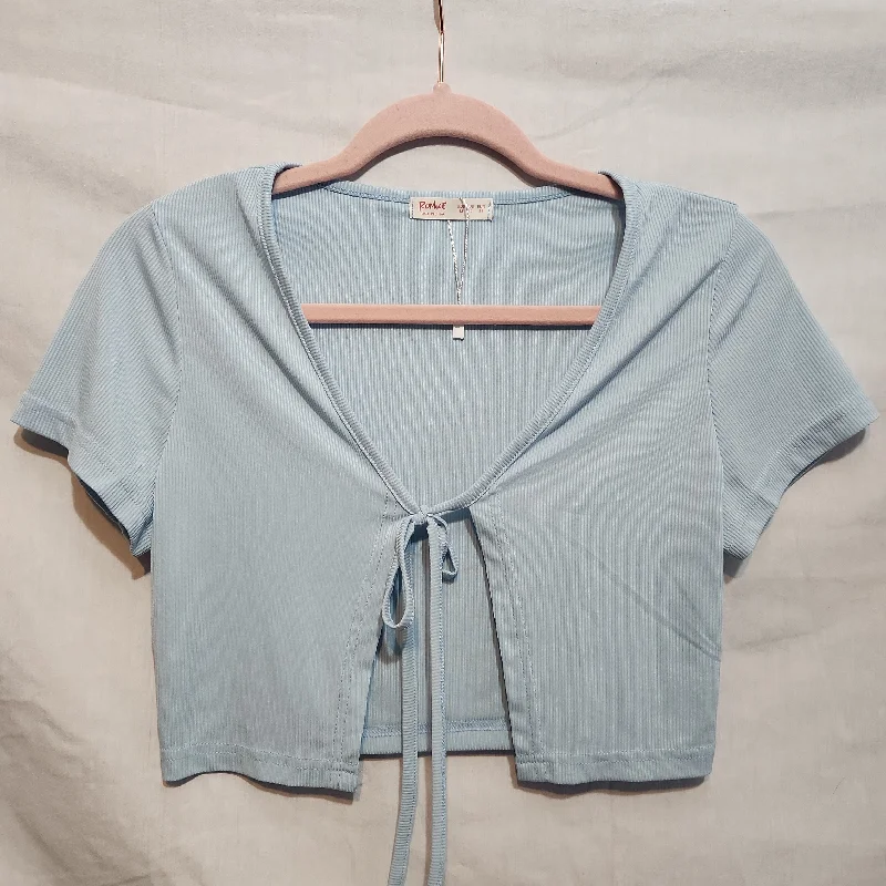 Ladies Medium crop top Terry Blend Velvet Blend Canvas Blend