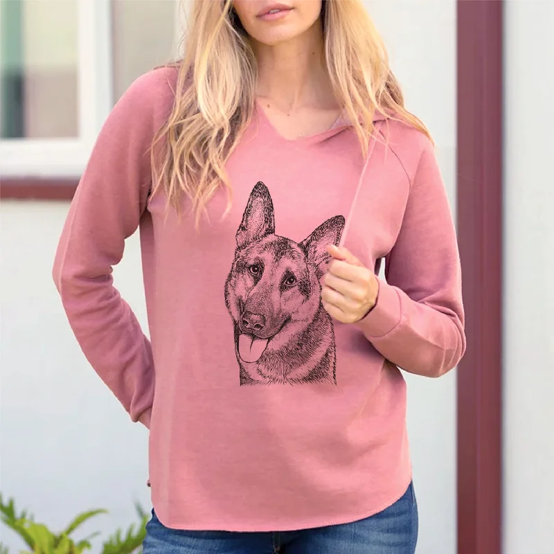 Bare Whitaker the German Shepherd - Cali Wave Hooded Sweatshirt Hoodie with Cropped Fit Short Trendy Bare Whitaker the German Shepherd - Cali Wave Hooded Sweatshirt Hoodie with Cropped Fit Short Trendy