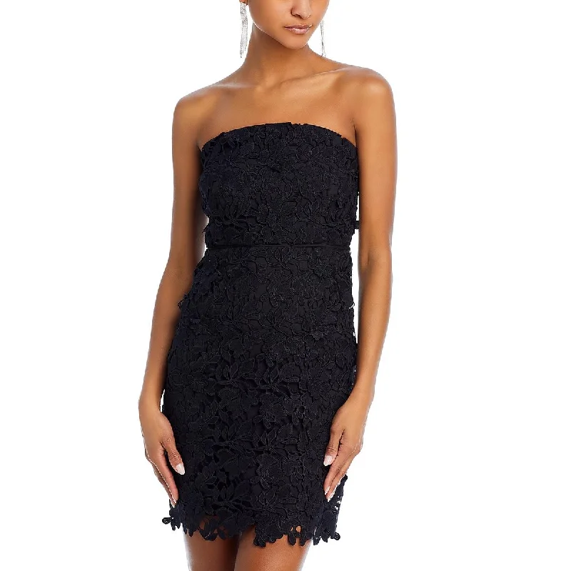 Womens Lace Mini Cocktail And Party Dress Tunics Yoga stretchy