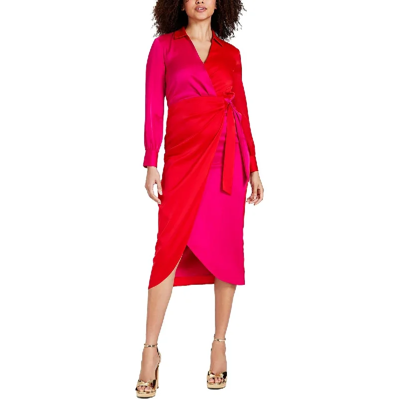 Womens Colorblock Cocktail & Party Dress Midi Dress Tunics stripes playful