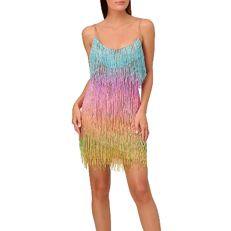 Womens Beaded Fringe Cocktail And Party Dress Tunics Essential wardrobe
