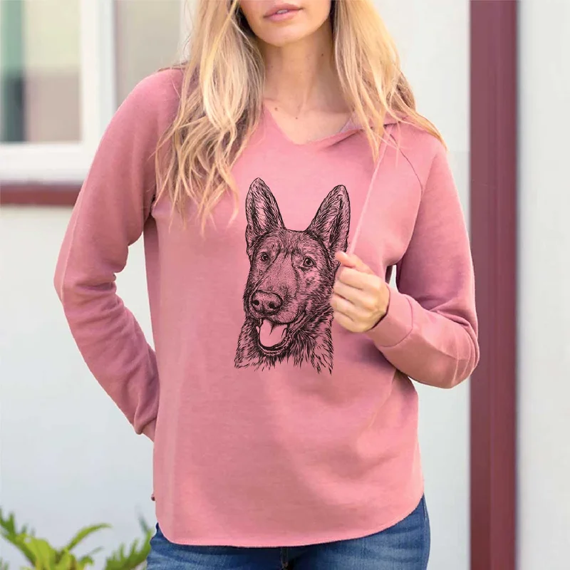 Tena the German Shepherd - Cali Wave Hooded Sweatshirt Hoodie with Lining Warm Insulated
