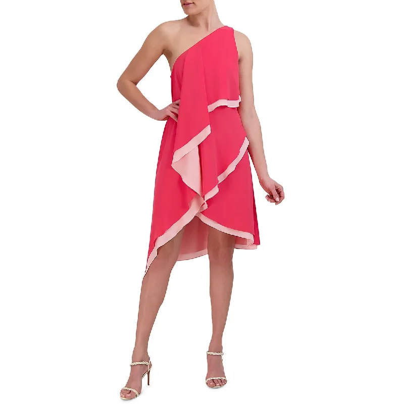 Womens Mini Ruffled Cocktail And Party Dress Tunics Leisure comfortable