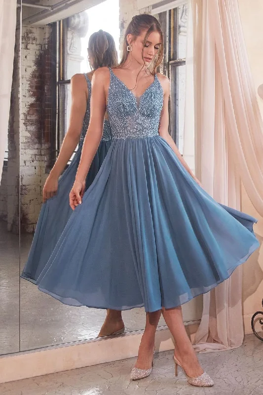 Clearance Sale Cinderella Divine –CD0225CL V-Neck Chiffon A-Line Dress Crew Neckline Casual Clearance Sale Cinderella Divine –CD0225CL V-Neck Chiffon A-Line Dress Crew Neckline Casual