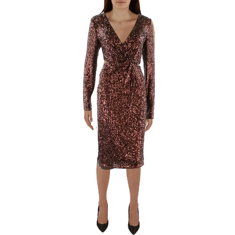 Womens Twist Front Knee Length Cocktail And Party Dress Tunics Modern contemporary