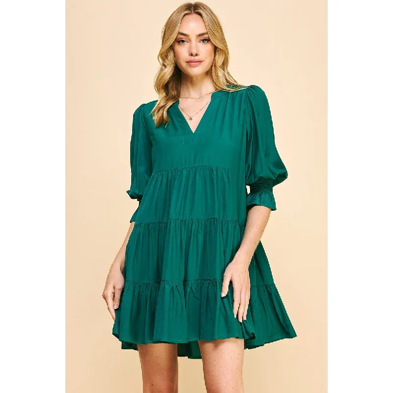 Piper V Neck Tiered Mini PINCH Dress Tunics Velvet soft