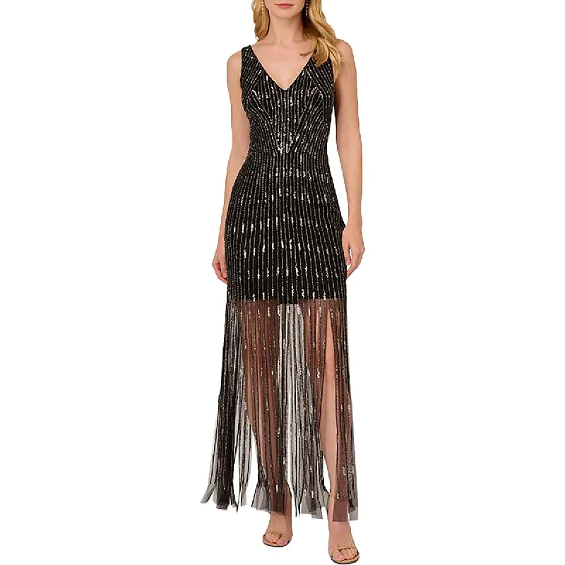 Womens Embellished Carwash Hem Cocktail And Party Dress Tunics Prom sequined