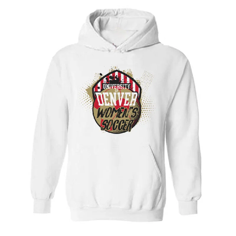 DU - NCAA Women's Soccer : Luci Vincent - Sports Shersey Hooded Sweatshirt Hoodie with Snap Buttons Easy Quick DU - NCAA Women's Soccer : Luci Vincent - Sports Shersey Hooded Sweatshirt Hoodie with Snap Buttons Easy Quick