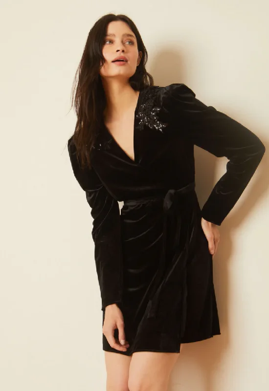 Evelina Black Velvet Dress Tunics Review highly
