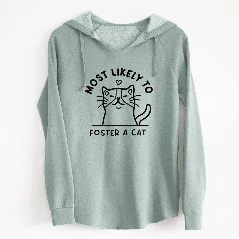 Most Likely to Foster a Cat - Cali Wave Hooded Sweatshirt Oversized Hoodie Comfort Casual Most Likely to Foster a Cat - Cali Wave Hooded Sweatshirt Oversized Hoodie Comfort Casual