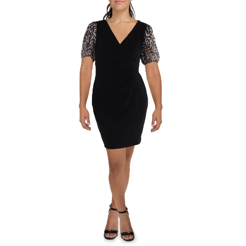 Womens Puff Sleeve Knee-Length Cocktail And Party Dress Tunics Luxurious high-end