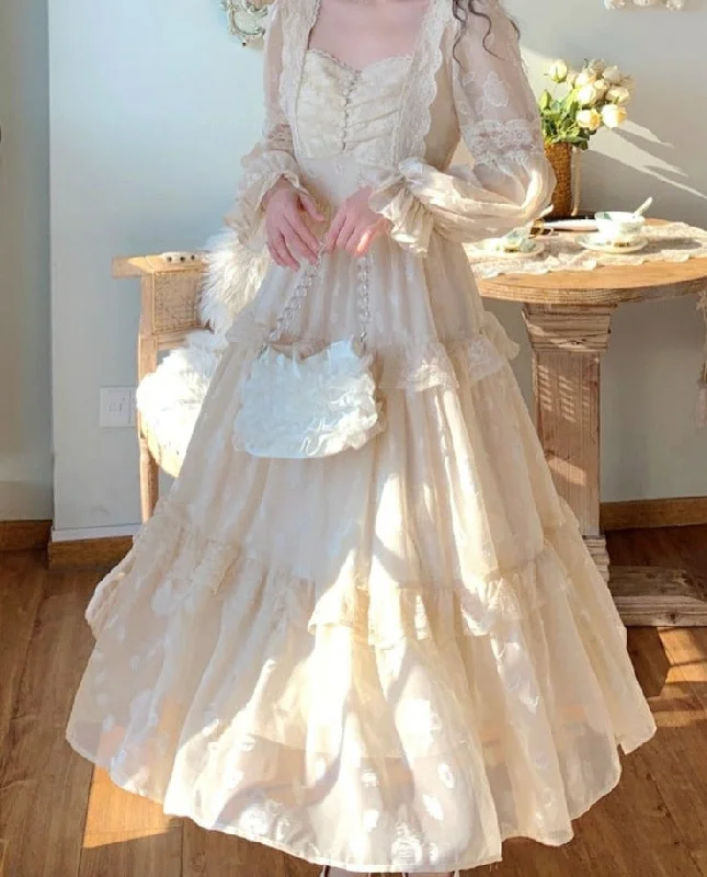 Court Vintage Fairy Dress Women Sweet Ruffles High Waist Elegant Princess Dress Female Summer Casual Classy Party Dress New A-Line Day Work Court Vintage Fairy Dress Women Sweet Ruffles High Waist Elegant Princess Dress Female Summer Casual Classy Party Dress New A-Line Day Work