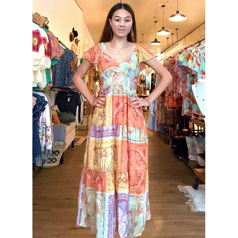 Marilyn Multi Print Maxi THML Dress-SALE A-Line Day Work