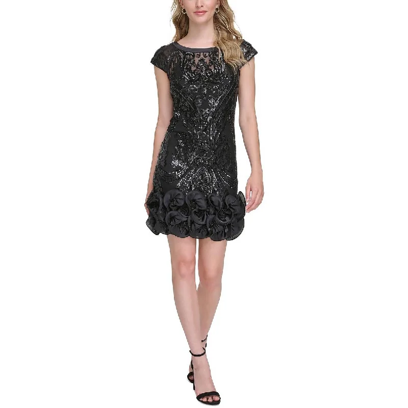 Womens Sequined Mini Cocktail And Party Dress Tunics Denim casual