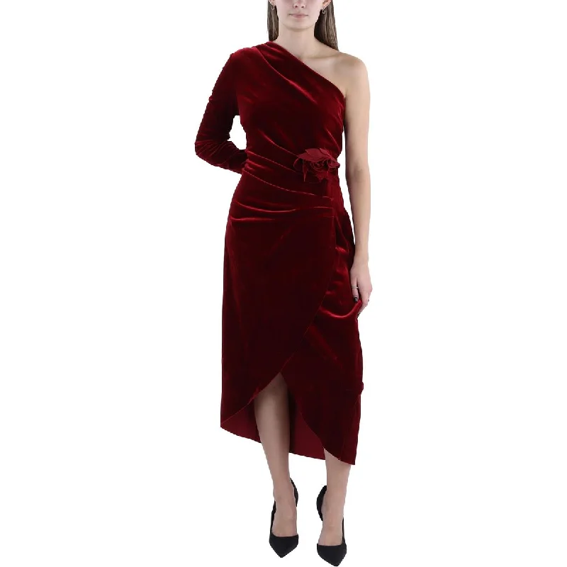Womens Velvet Midi Cocktail And Party Dress Tunics Satin smooth