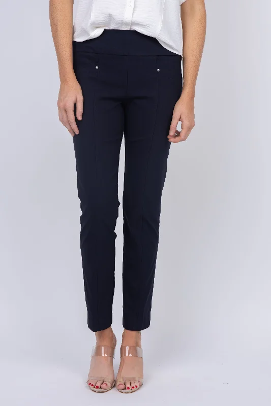 Elliott Lauren Pant in Navy Relaxed High-Waist Trousers