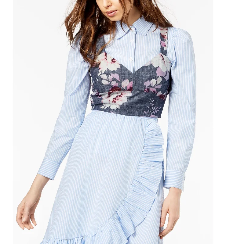 Jill Jill Stuart Cotton Chambray Crop Top Rayon Velvet Corduroy