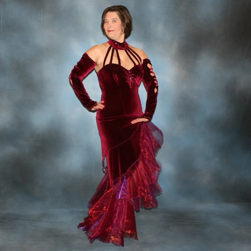 Burgundy Tango Dress-Seduction Tunics Stylish modern