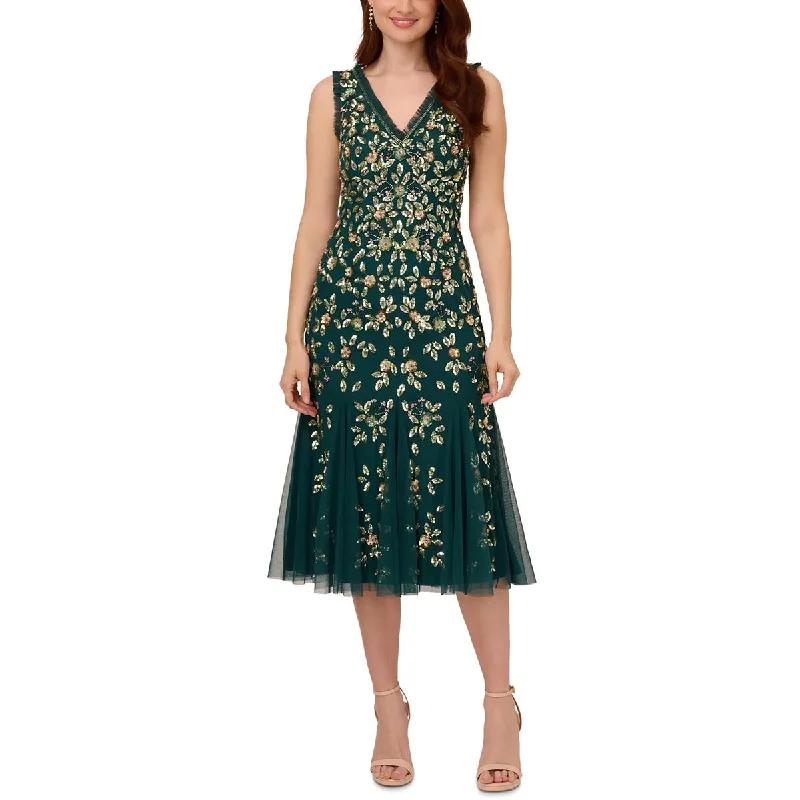 Womens Floral Sequin Cocktail And Party Dress Tunics Favorite customer